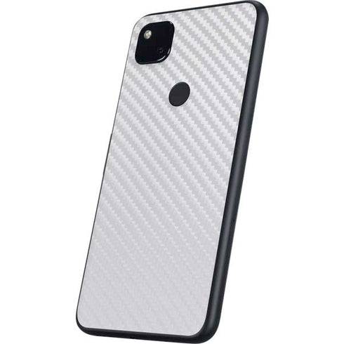 White Carbon Fiber Specialty Texture Material Google Pixel 4a Skin